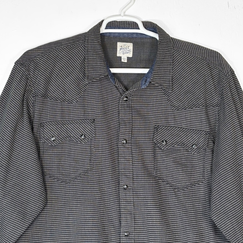Moonshine Spirit Brad Paisley Mens XXL Western Snap Shirt Black White Dots